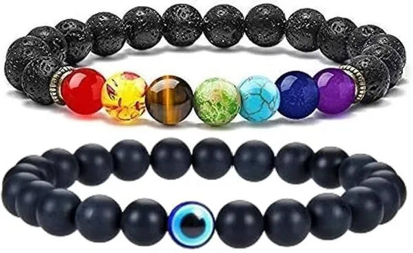 Multiagate_Pyrite,_Stone,_Rose_Quartz,_Amethyst,_Crystal,_Tiger's_Eye,_Lava,_7_Chakra,_Clear_Quartz_Bracelet_Set_(Pack_of_2)