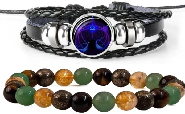 Multiagate_Stone,_Leather_Bracelet_Set_(Pack_of_2)