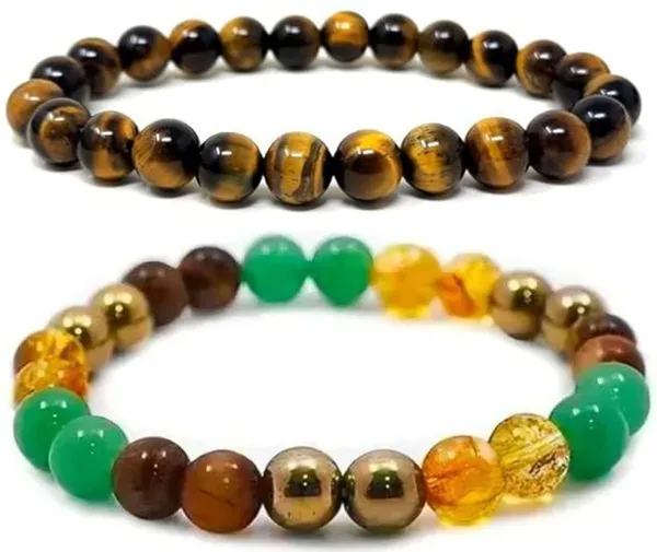 Multiagate_Pyrite,_Stone,_Green_Aventurine,_Crystal,_Tiger's_Eye,_Citrine_Bracelet_Set_(Pack_of_2)