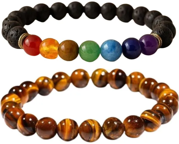 Multiagate_Pyrite,_Stone,_Green_Aventurine,_Amethyst,_Tiger's_Eye,_Lava,_7_Chakra,_Green_Jade_Bracelet_Set_(Pack_of_2)
