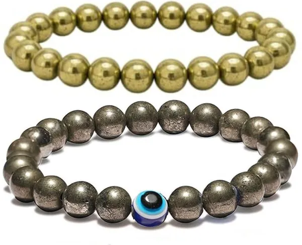 Multiagate_Stone,_Golden_Pyrite_Bracelet_Set_(Pack_of_2)
