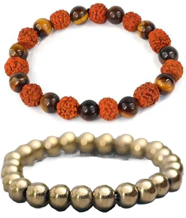 Multiagate_Pyrite,_Stone,_Crystal,_Tiger's_Eye,_Rudraksha_Bracelet_Set_(Pack_of_2)