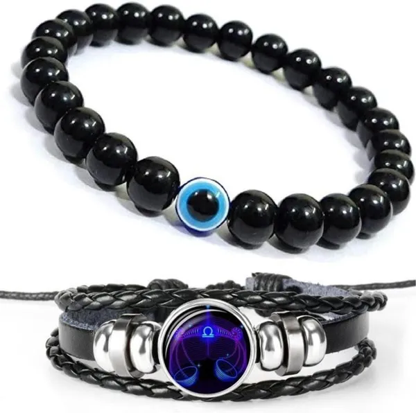 Multiagate_Evil_Eye,_Leather_Bracelet_Set_(Pack_of_2)