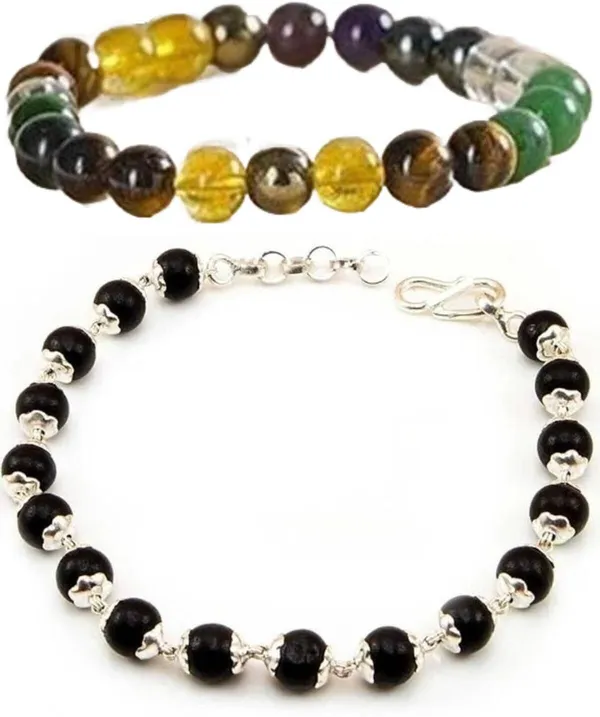 Multiagate_Pyrite,_Wood,_Hematite,_Green_Aventurine,_Amethyst,_Tiger's_Eye,_Citrine,_Alloy_Bracelet_Set_(Pack_of_2)