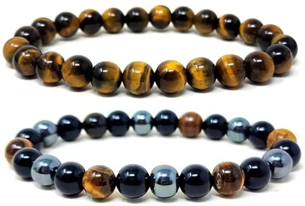 Multiagate_Stone,_Crystal,_Tiger's_Eye,_Black_Obsidian_Bracelet_Set_(Pack_of_2)