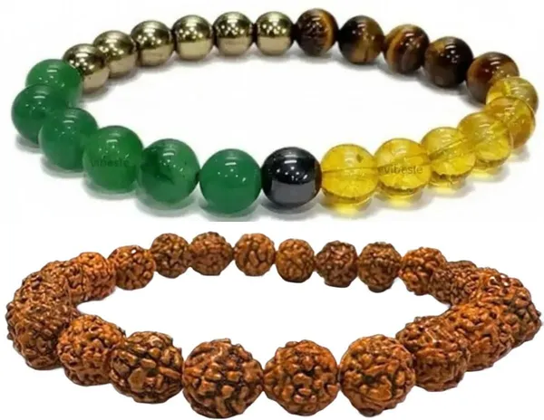 Multiagate_Stone,_Green_Aventurine,_Golden_Pyrite,_Tiger's_Eye,_Rudraksha,_Citrine_Bracelet_Set_(Pack_of_2)