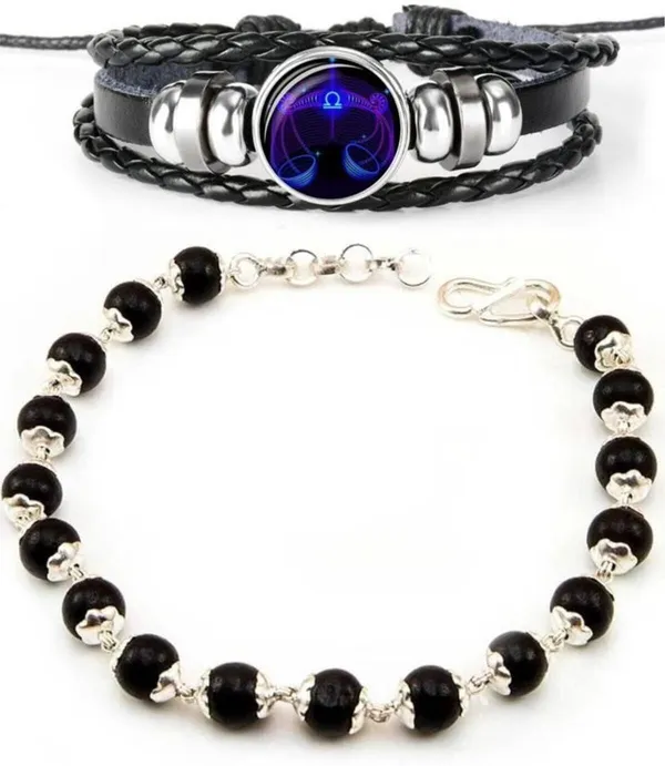 Multiagate_Wood,_Alloy,_Leather_Bracelet_Set_(Pack_of_2)