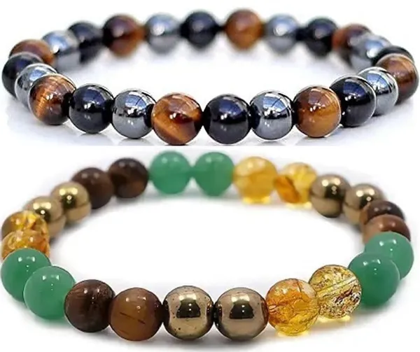 Multiagate_Pyrite,_Green_Aventurine,_Citrine_+_Golden,_Crystal,_Golden_Pyrite,_Tiger's_Eye,_Glass_Bracelet_Set_(Pack_of_2)