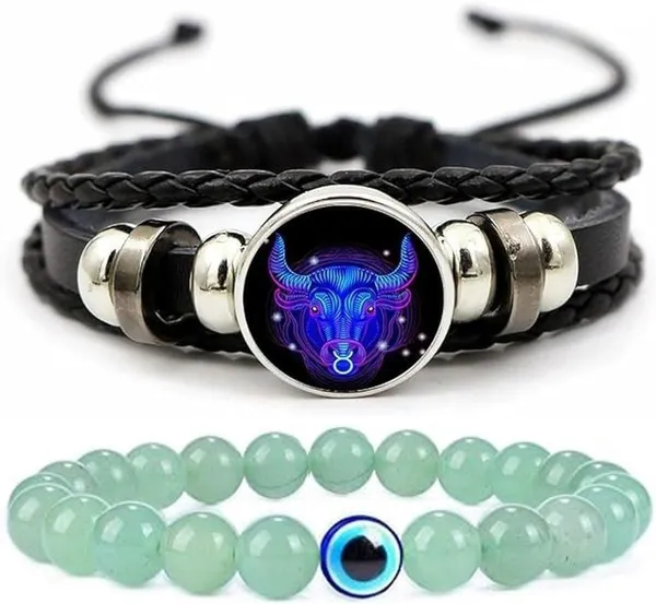 Multiagate_Crystal,_Leather_Bracelet_Set_(Pack_of_2)