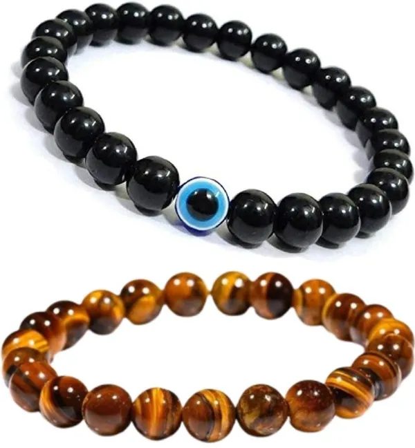Multiagate_Tiger's_Eye,_Evil_Eye_Bracelet_Set_(Pack_of_2)