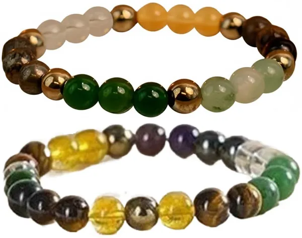 Multiagate_Pyrite,_Stone,_Hematite,_Green_Aventurine,_Amethyst,_Tiger's_Eye,_Citrine_Bracelet_Set_(Pack_of_2)