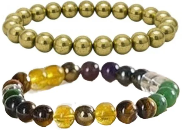 Multiagate_Pyrite,_Stone,_Hematite,_Green_Aventurine,_Amethyst,_Golden_Pyrite,_Tiger's_Eye,_Citrine_Bracelet_Set_(Pack_of_2)