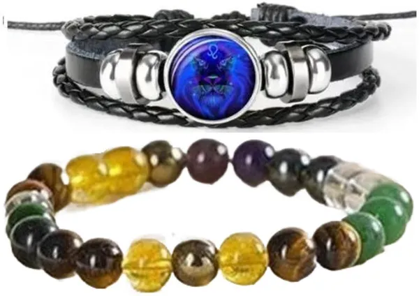 Multiagate_Pyrite,_Hematite,_Green_Aventurine,_Amethyst,_Tiger's_Eye,_Citrine,_Leather_Bracelet_Set_(Pack_of_2)