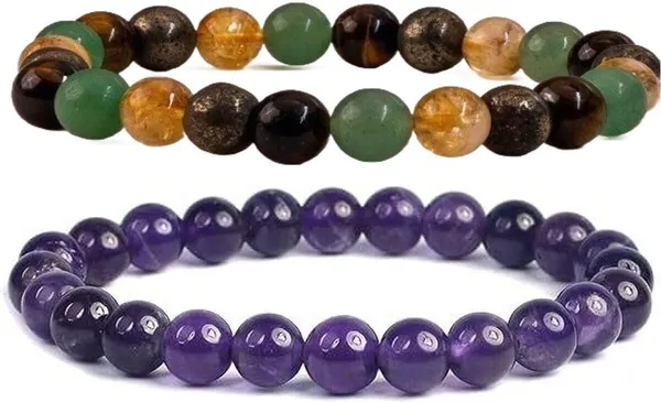 Multiagate_Stone,_Amethyst_Bracelet_Set_(Pack_of_2)