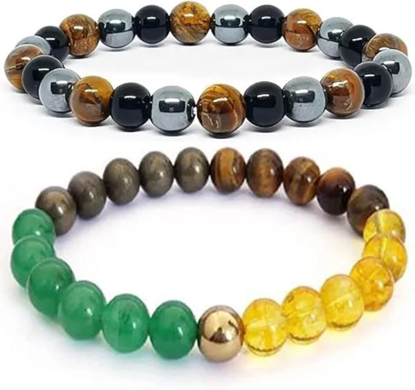 Multiagate_Crystal,_Tiger's_Eye,_Black_Obsidian_Bracelet_Set_(Pack_of_2)