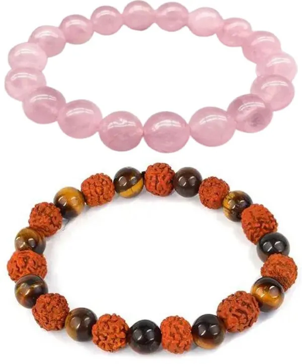 Multiagate_Stone,_Rose_Quartz,_Crystal,_Tiger's_Eye,_Rudraksha_Bracelet_Set_(Pack_of_2)