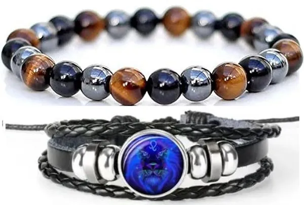 Multiagate_Crystal,_Glass,_Leather_Bracelet_Set_(Pack_of_2)