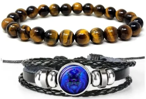 Multiagate_Stone,_Crystal,_Tiger's_Eye,_Leather_Bracelet_Set_(Pack_of_2)