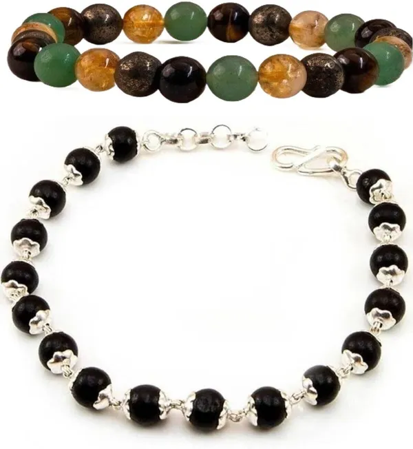 Multiagate_Stone,_Wood,_Alloy_Bracelet_Set_(Pack_of_2)