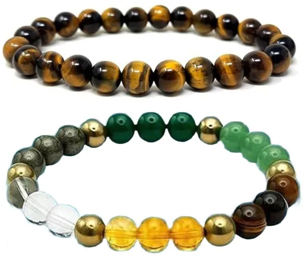Multiagate_Stone,_Crystal,_Tiger's_Eye_Bracelet_Set_(Pack_of_2)