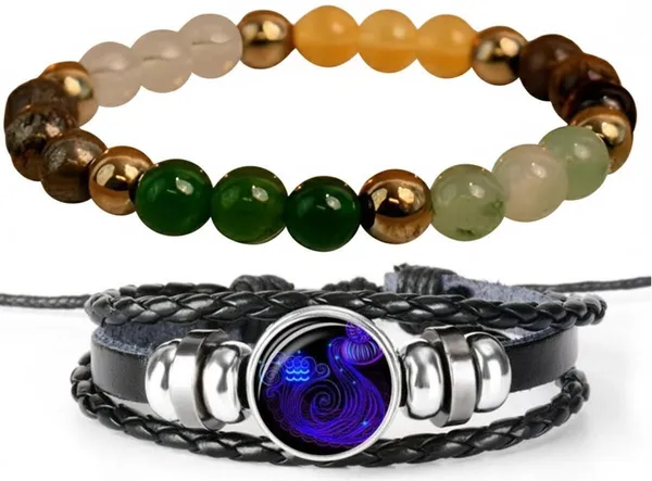 Multiagate_Stone,_Leather_Bracelet_Set_(Pack_of_2)