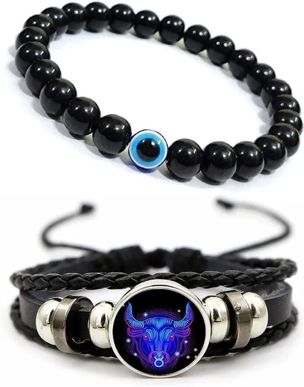 Multiagate_Evil_Eye,_Leather_Bracelet_Set_(Pack_of_2)