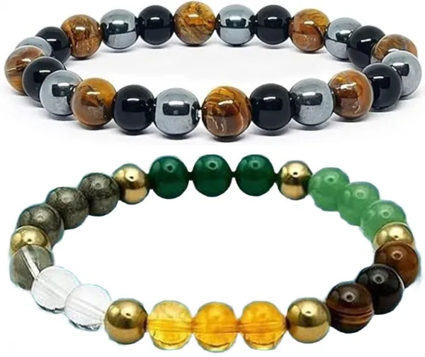 Multiagate_Stone,_Crystal,_Tiger's_Eye,_Black_Obsidian_Bracelet_Set_(Pack_of_2)