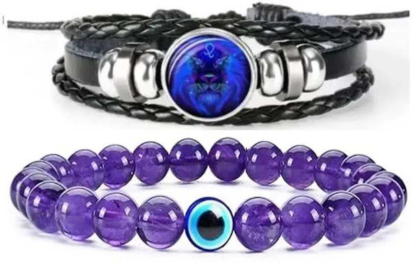 Multiagate_Crystal,_Leather_Bracelet_Set_(Pack_of_2)