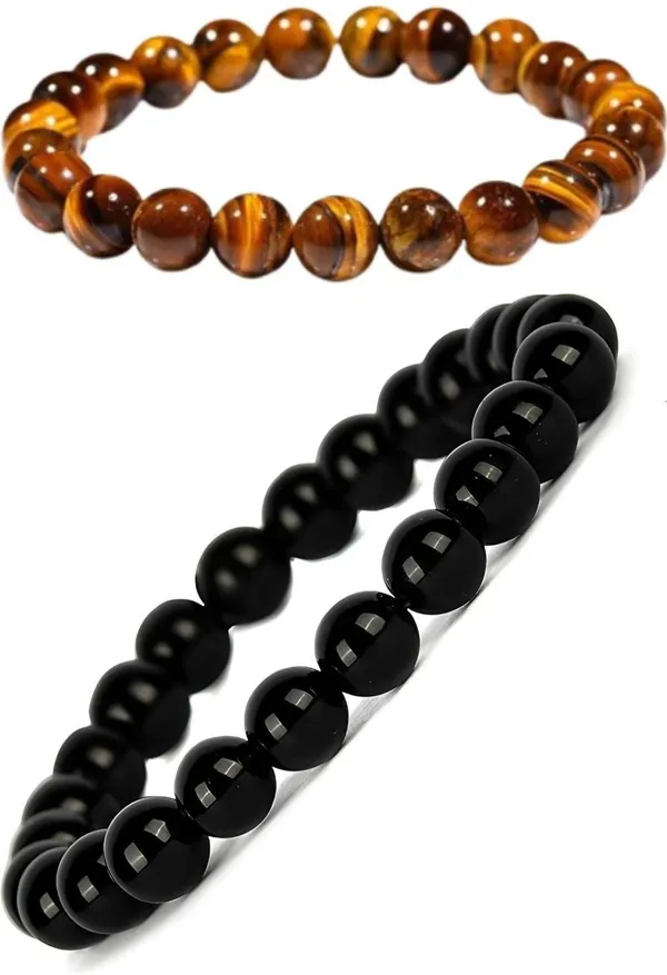Multiagate_Pyrite,_Tiger's_Eye_Bracelet_Set_(Pack_of_2)
