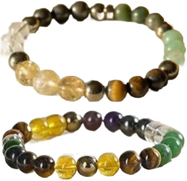 Multiagate_Pyrite,_Stone,_Hematite,_Green_Aventurine,_Amethyst,_Crystal,_Tiger's_Eye,_Citrine,_Green_Jade_Bracelet_Set_(Pack_of_2)
