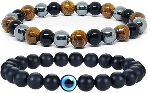 Multiagate_Crystal,_Tiger's_Eye,_Black_Obsidian_Bracelet_Set_(Pack_of_2)