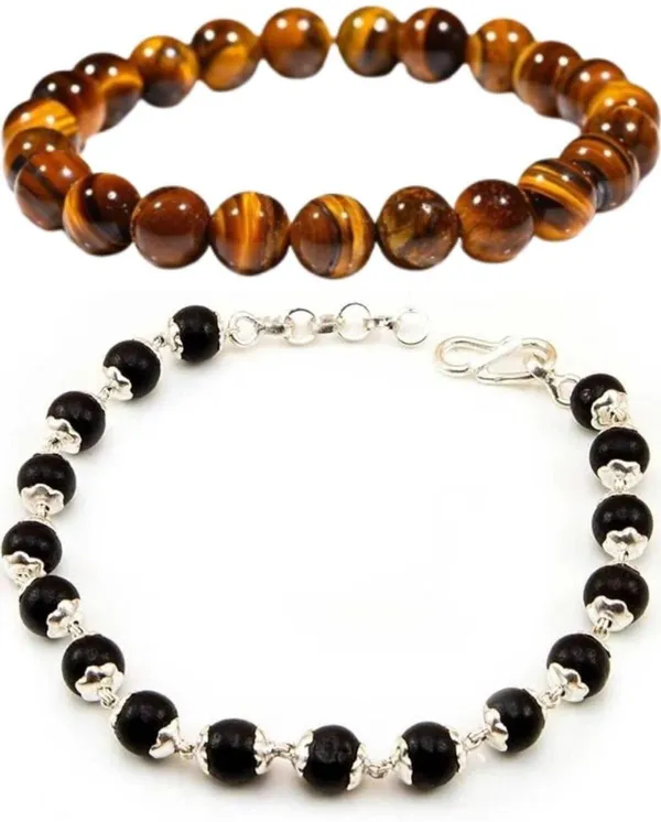 Multiagate_Wood,_Tiger's_Eye,_Alloy_Bracelet_Set_(Pack_of_2)