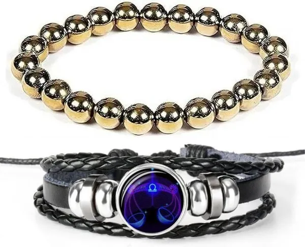 Multiagate_Stone,_Leather_Bracelet_Set_(Pack_of_2)