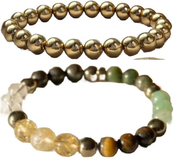 Multiagate_Pyrite,_Stone,_Green_Aventurine,_Amethyst,_Crystal,_Tiger's_Eye,_Citrine,_Green_Jade_Bracelet_Set_(Pack_of_2)