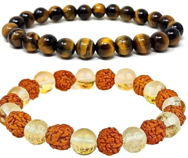 Multiagate_Stone,_Crystal,_Tiger's_Eye,_Rudraksha,_Clear_Quartz_Bracelet_Set_(Pack_of_2)