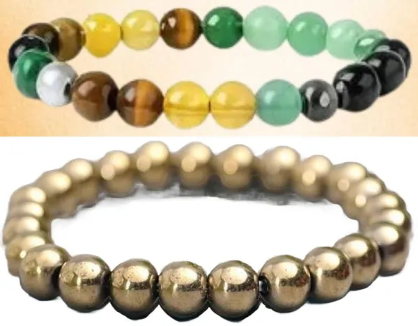 Multiagate_Pyrite,_Green_Aventurine,_Tiger's_Eye,_Citrine,_Clear_Quartz_Bracelet_Set_(Pack_of_2)