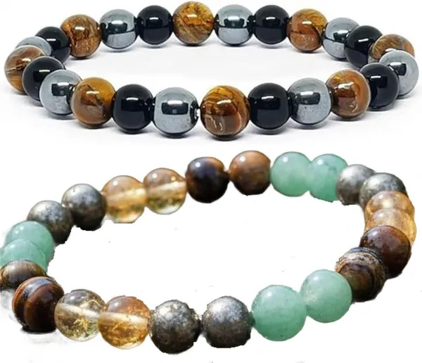 Multiagate_Crystal,_Tiger's_Eye,_Black_Obsidian_Bracelet_Set_(Pack_of_2)