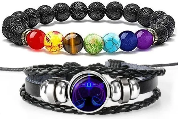 Multiagate_Pyrite,_Stone,_Rose_Quartz,_Amethyst,_Crystal,_Tiger's_Eye,_Lava,_7_Chakra,_Clear_Quartz,_Leather_Bracelet_Set_(Pack_of_2)