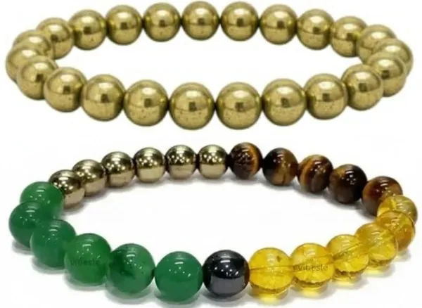 Multiagate_Stone,_Green_Aventurine,_Golden_Pyrite,_Tiger's_Eye,_Citrine_Bracelet_Set_(Pack_of_2)