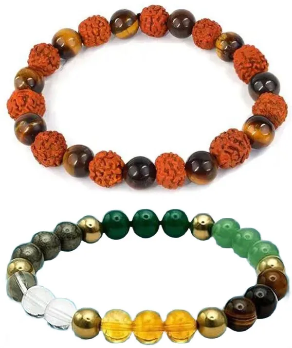 Multiagate_Stone,_Crystal,_Tiger's_Eye,_Rudraksha_Bracelet_Set_(Pack_of_2)