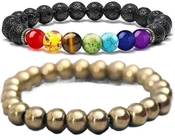 Multiagate_Pyrite,_Stone,_Rose_Quartz,_Amethyst,_Crystal,_Tiger's_Eye,_Lava,_7_Chakra,_Clear_Quartz_Bracelet_Set_(Pack_of_2)