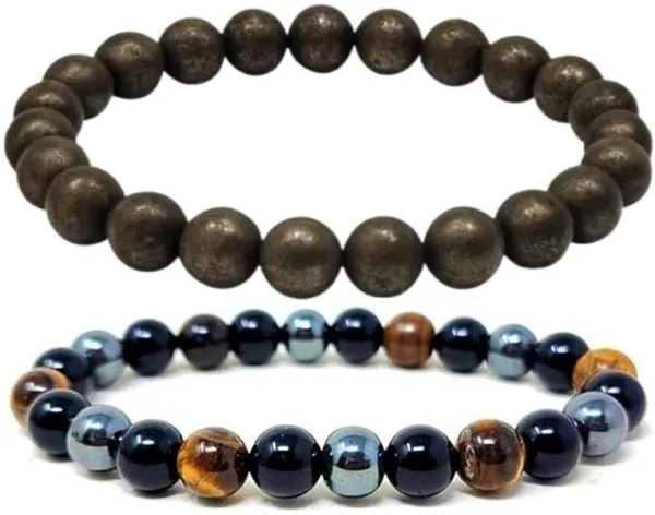 Multiagate_Pyrite,_Stone,_Tiger's_Eye,_Black_Obsidian_Bracelet_Set_(Pack_of_2)