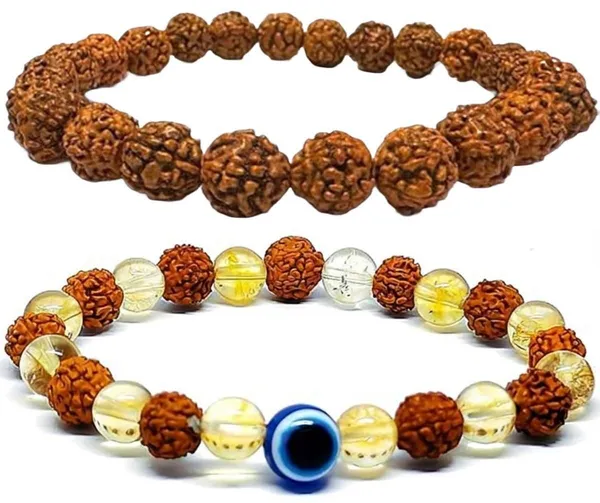 Multiagate_Crystal,_Rudraksha,_Citrine,_Evil_Eye_Bracelet_Set_(Pack_of_2)