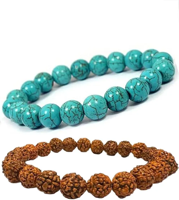 Multiagate_Stone,_Crystal,_Rudraksha,_Turquoise_Bracelet_Set_(Pack_of_2)