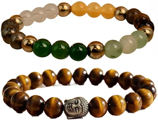 Multiagate_Stone,_Tiger's_Eye_Bracelet_Set_(Pack_of_2)