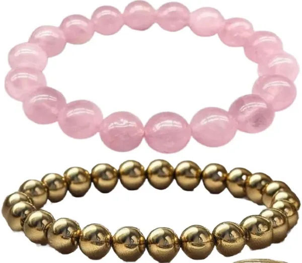 Multiagate_Pyrite,_Rose_Quartz_Bracelet_Set_(Pack_of_2)