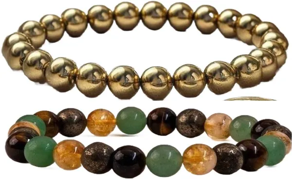 Multiagate_Pyrite,_Stone_Bracelet_Set_(Pack_of_2)