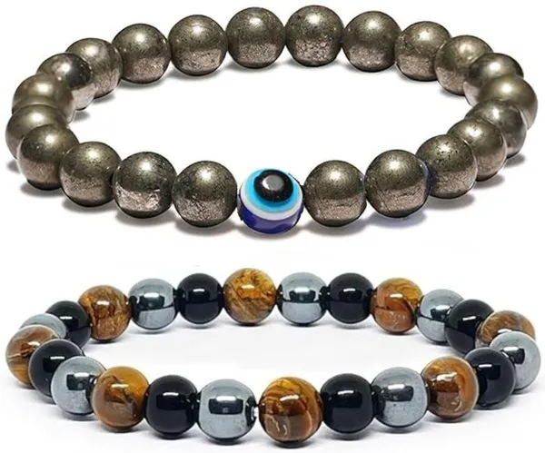 Multiagate_Pyrite,_Stone,_Crystal,_Tiger's_Eye,_Evil_Eye,_Black_Obsidian_Bracelet_Set_(Pack_of_2)