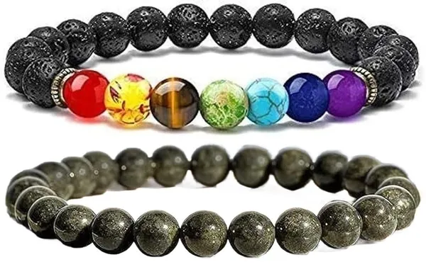 Multiagate_Pyrite,_Stone,_Rose_Quartz,_Amethyst,_Crystal,_Tiger's_Eye,_Lava,_7_Chakra,_Clear_Quartz_Bracelet_Set_(Pack_of_2)
