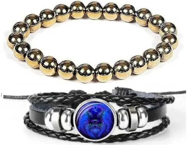 Multiagate_Stone,_Leather_Bracelet_Set_(Pack_of_2)